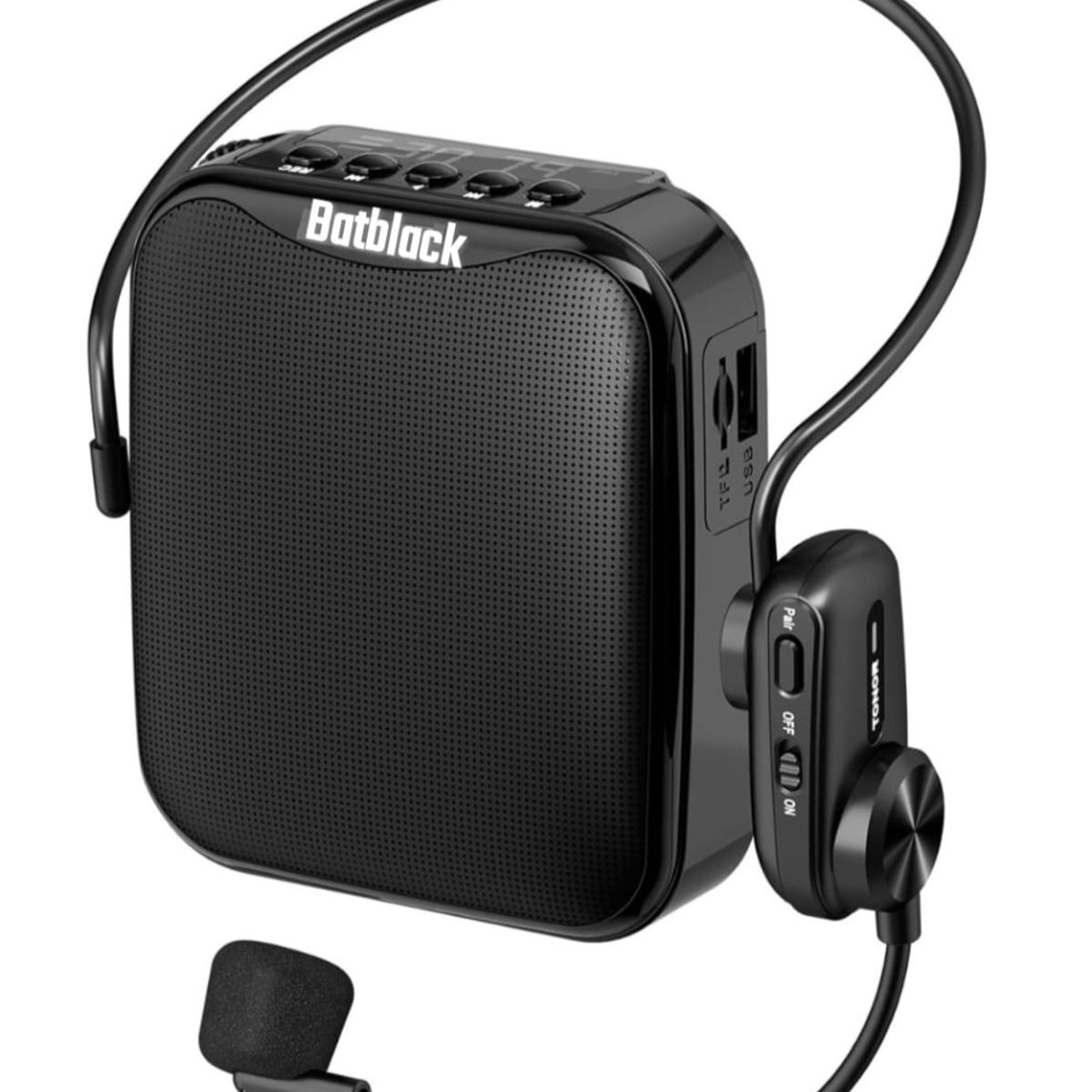 BATBLACK - Mini Amplificador de Voz Recargable Profesional Inalámbrico BT-V317