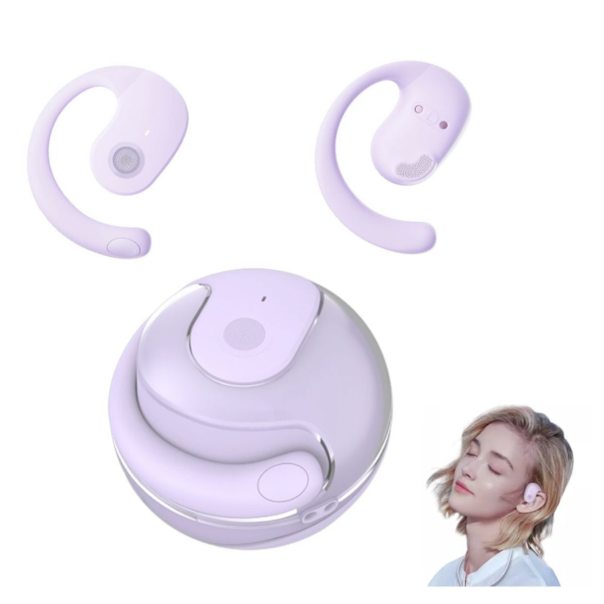GENERICO - Audífonos Bluetooth OWS 31 Lila Sonido HD Comodidad y Baja Latencia