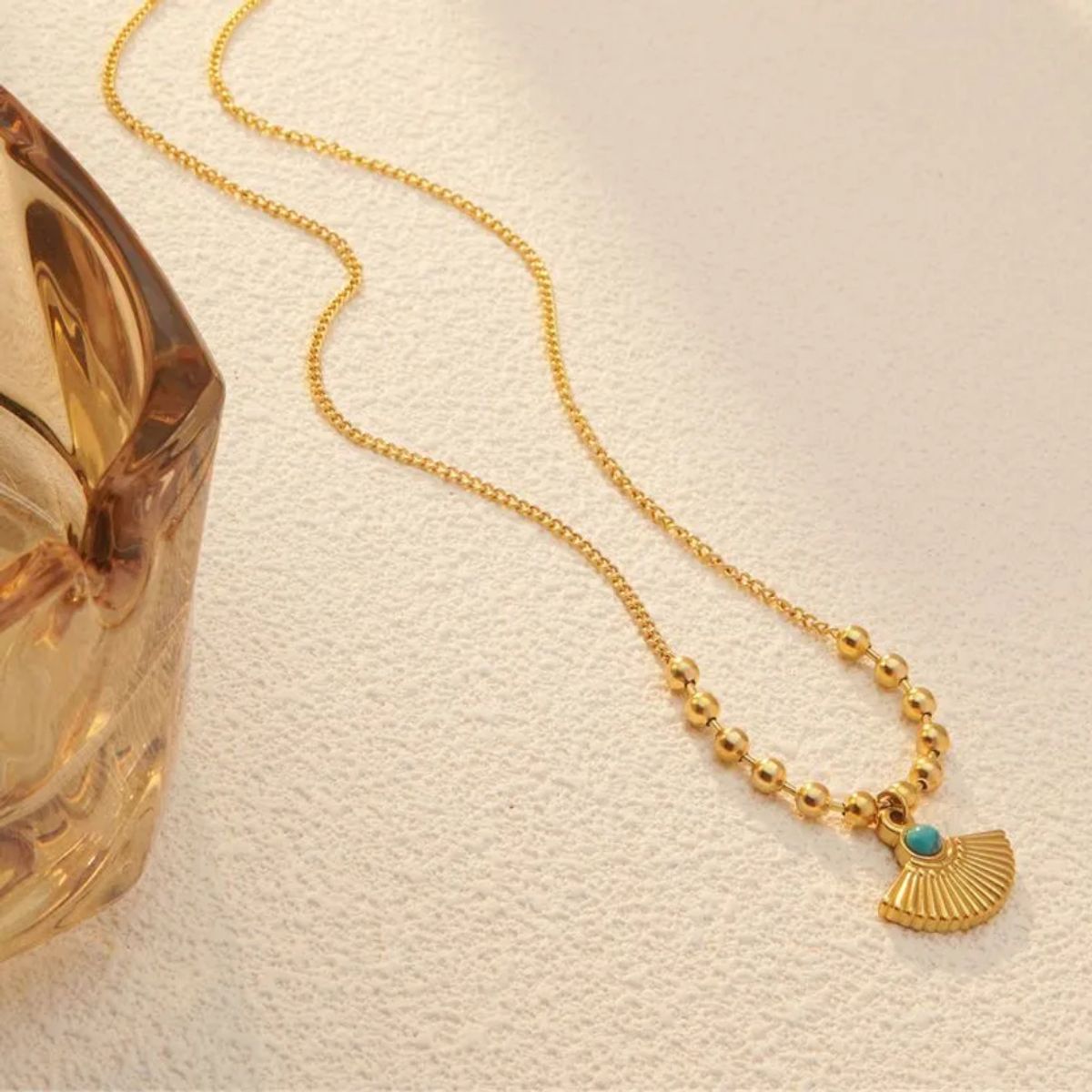 GENERICO - Collar para Mujer de Estilo Marino Clásico con Turquesa