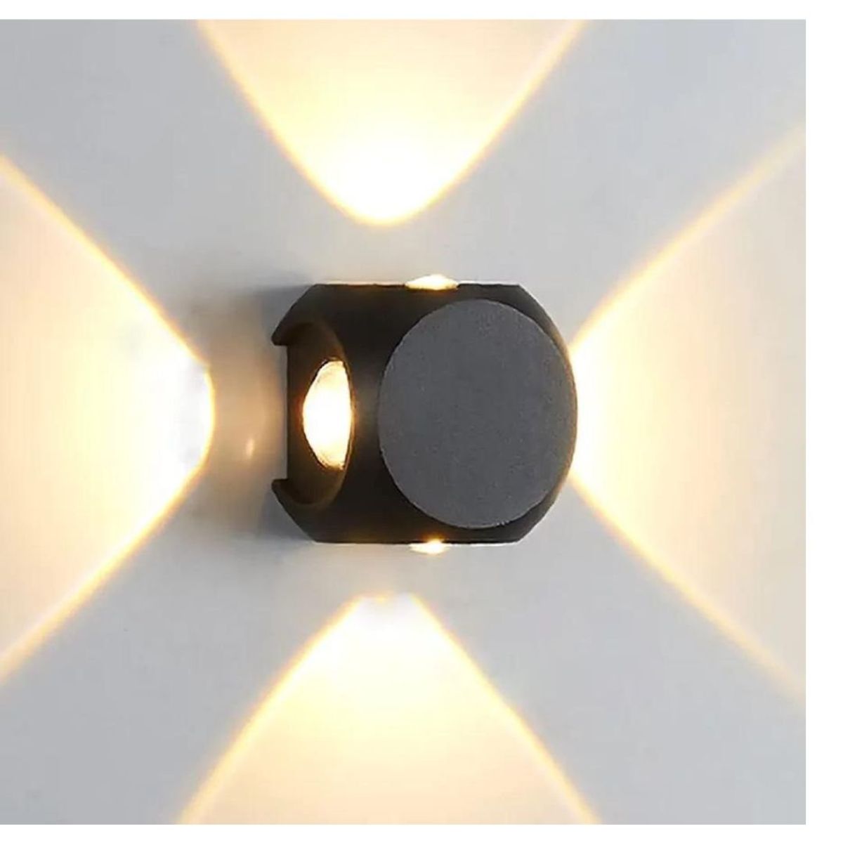 GENERICO - Lampara de pared Aplique LED 4 W Negro Luz Cálida