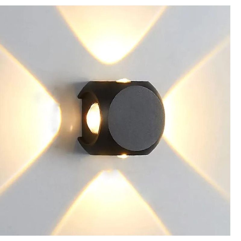 GENERICO - Lampara de pared Aplique LED 4 W Negro Luz Cálida