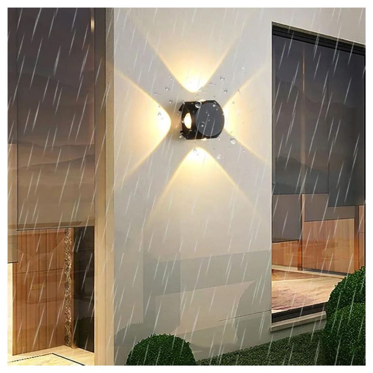 GENERICO - Lampara de pared Aplique LED 4 W Negro Luz Cálida