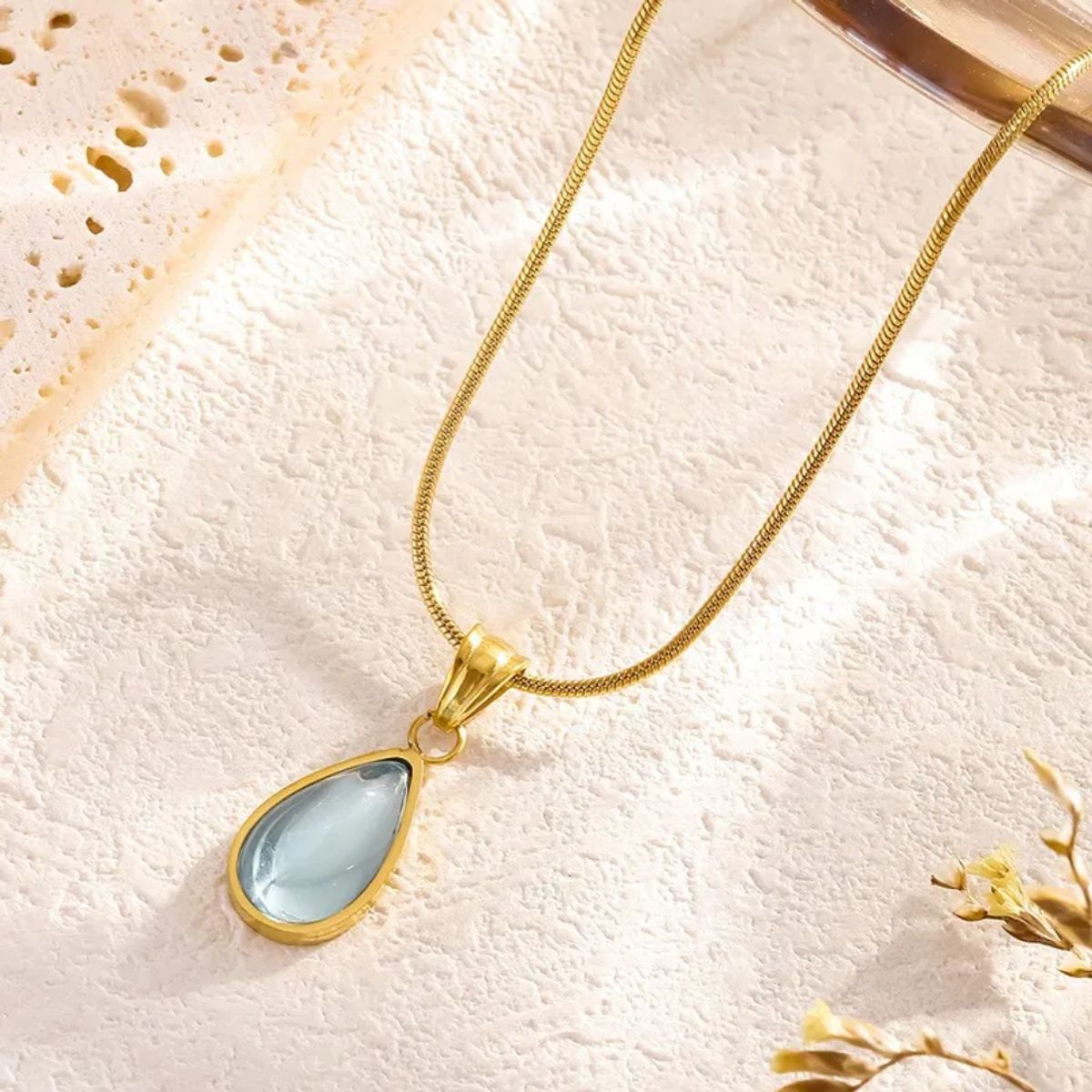 GENERICO - Collar para Mujer de Diseño Gotitas de Agua en Acero Inoxidable 304