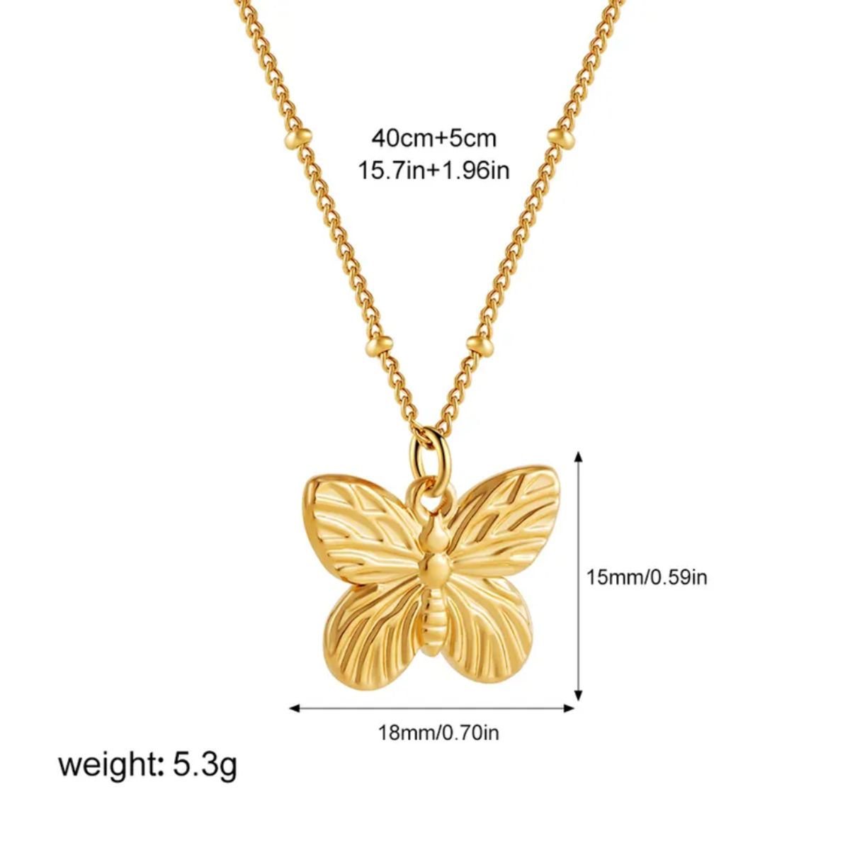 GENERICO - Collar para Mujer de Estilo Clásico con Mariposa  Elegancia Atemporal