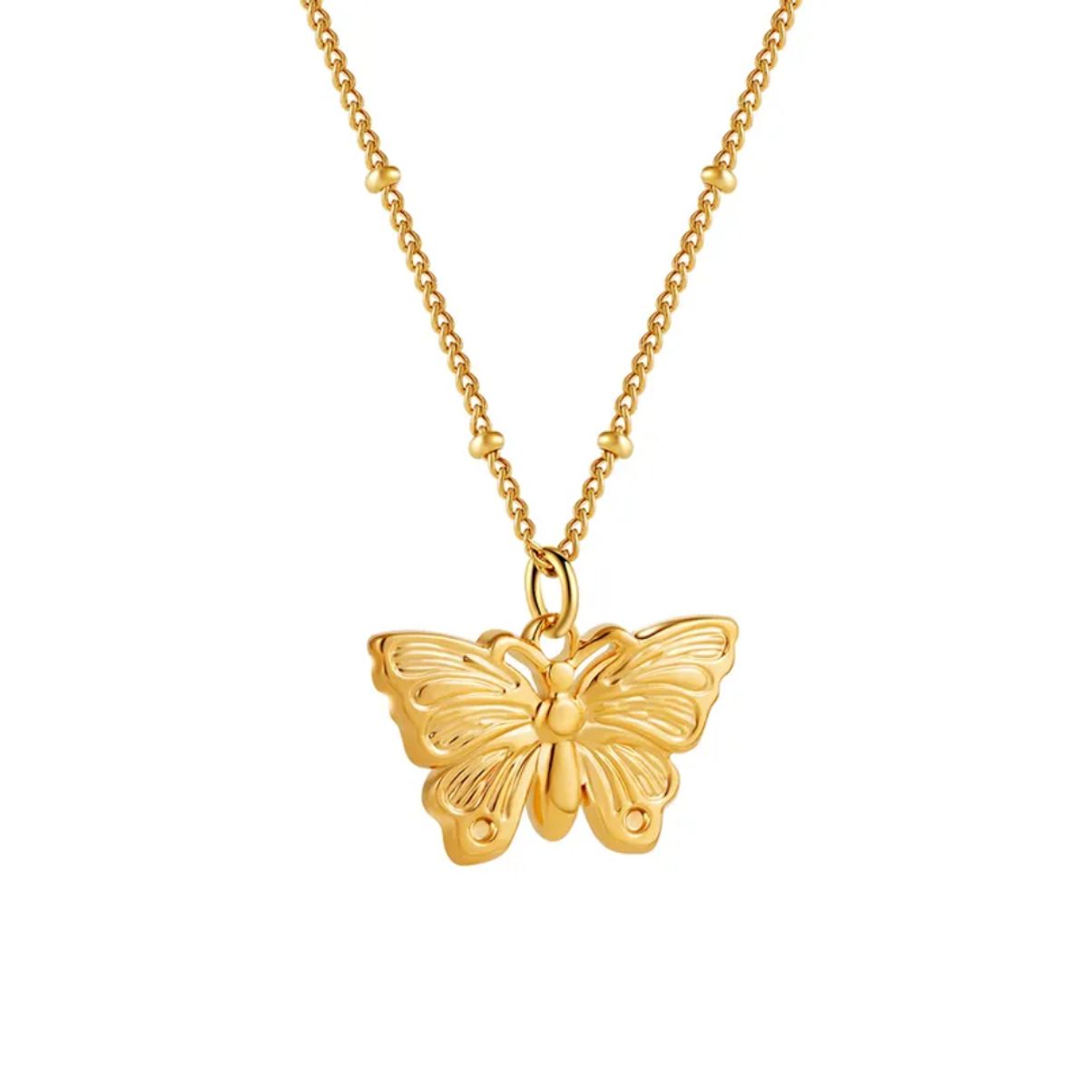 GENERICO - Collar para Mujer de Estilo Clásico Mariposa en Acero Inoxidable 304