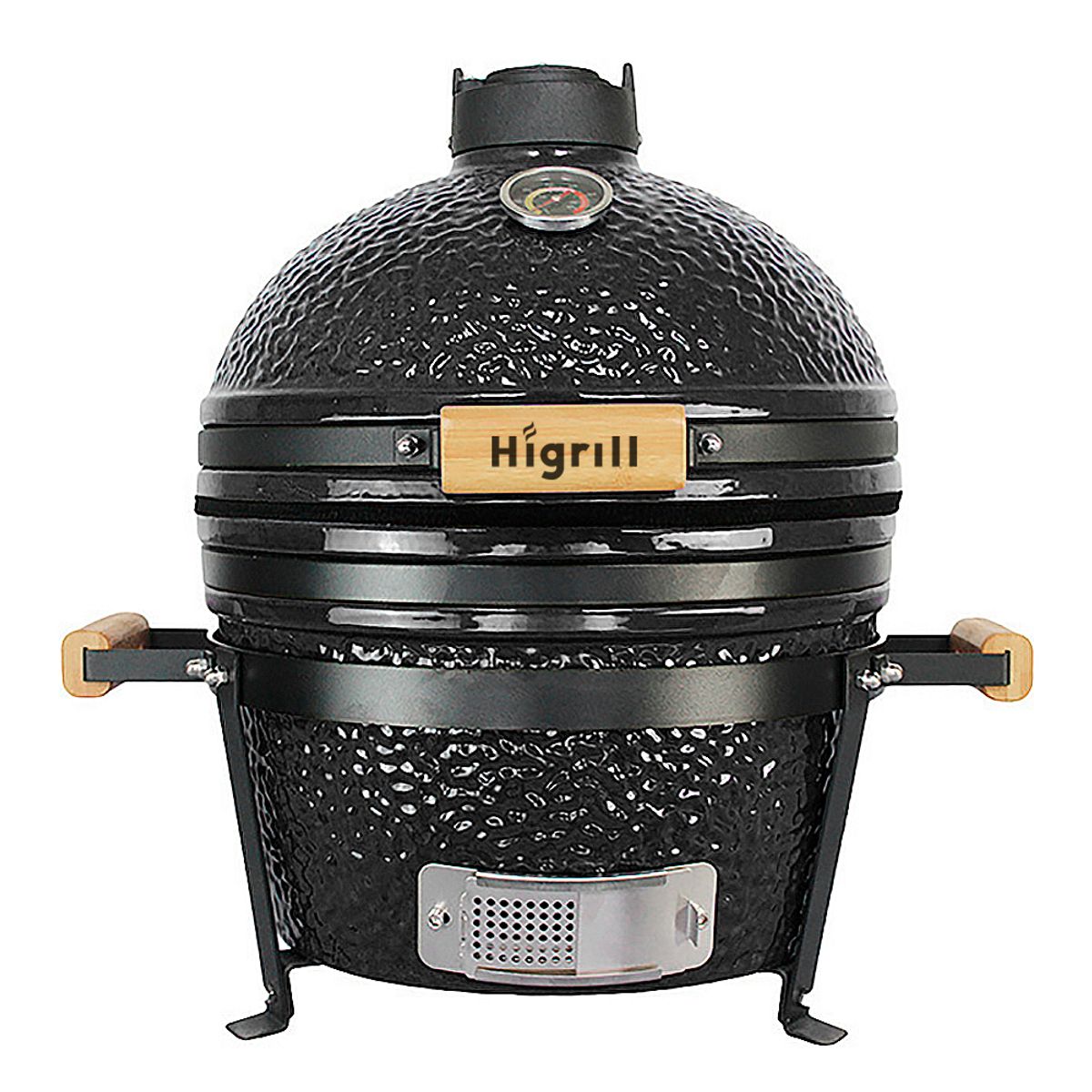 HIGRILL - Kamado 16 Negro Stone Clásico Para Sobre-Mesada Con Soporte - Funda - Herramientas