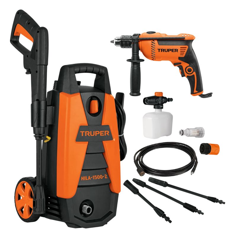 TRUPER - Hidrolavadora 1500 psi + Taladro percutor 600w Truper