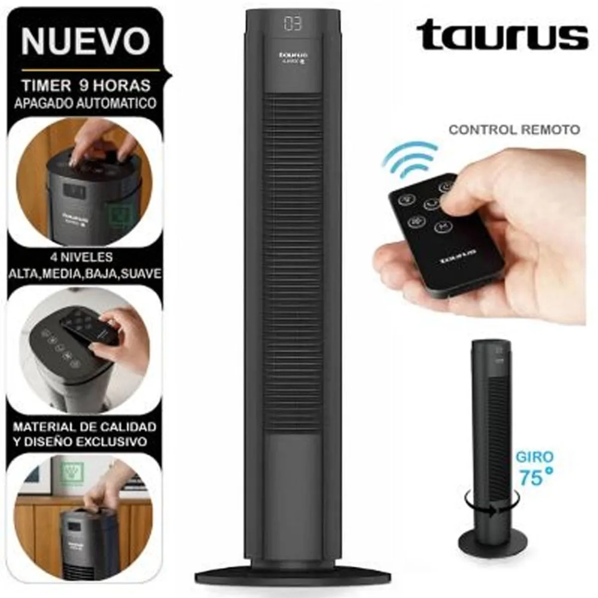 TAURUS - Ventilador de torre New Babel Digital Control Remoto Taurus