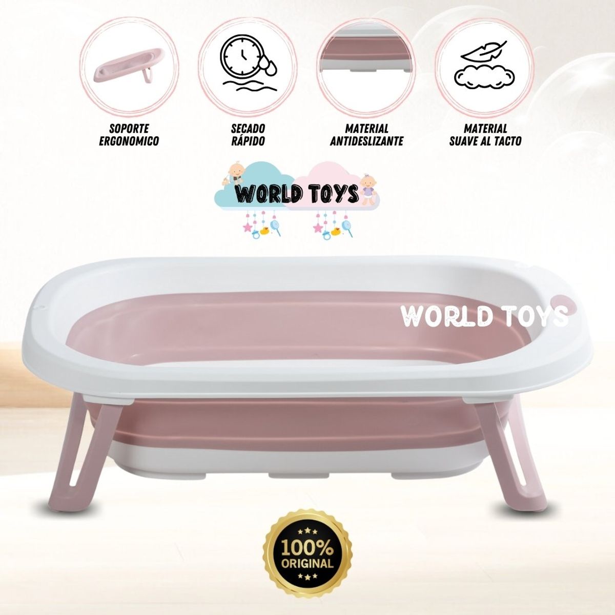 BABY - Bañera Plegable «GIO» Pink