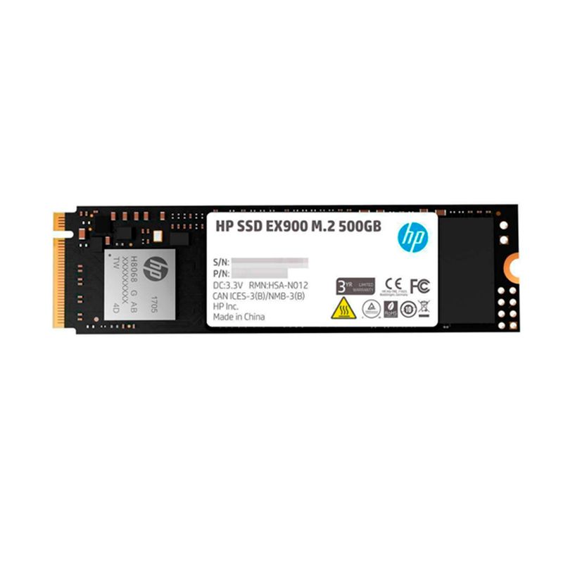 HP - SSD HP EX900 500GB M.2 2280 PCIe GEN 3x4 NVMe 1.3 P/N: 2YY44AA#ABL