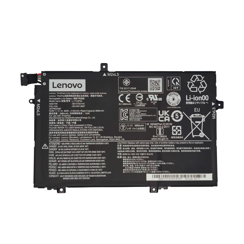 LENOVO - BATERIA LENOVO 45WH PARA LENOVO THINKPAD L14 GEN 2 PN L17C3P52