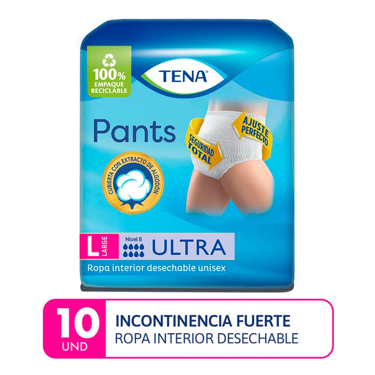 TENA - Pañal Tena Pants Ultra Large 10 UN