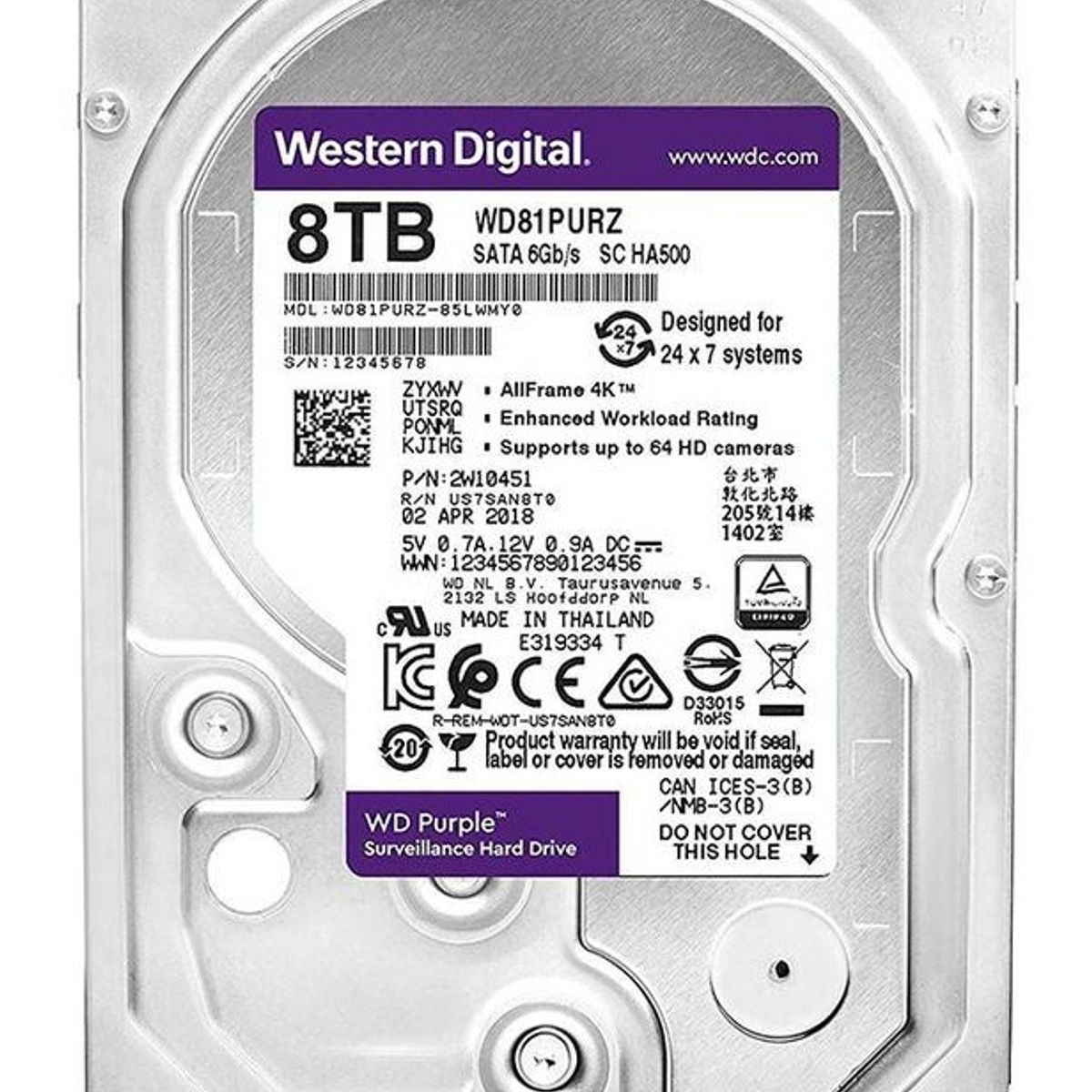 WESTER DIGITAL - DISCO DURO WESTERN DIGITAL PURPLE 8TB SATA  WD84PURZ
