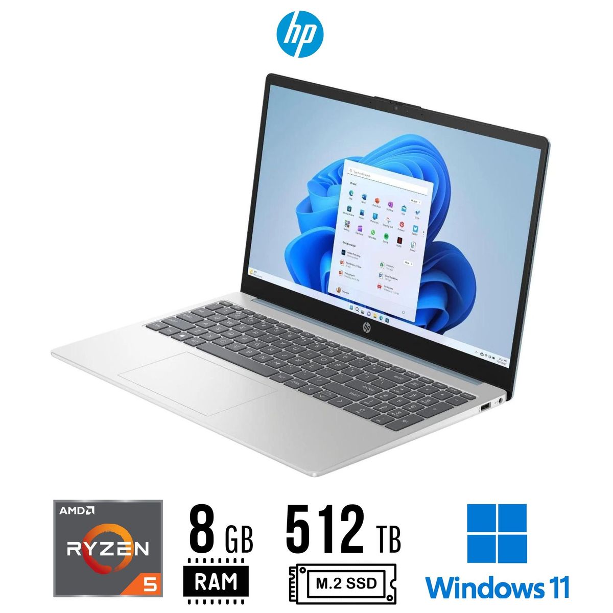 HP - Laptop HP 15-fc0071la 15.6" - FHD - Ryzen 5 7520U - 8GB - 512GB SSD - W11 Home