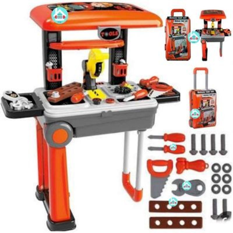 GENERICO - Set Maleta de herramientas 2 en 1 para niño NARANJA