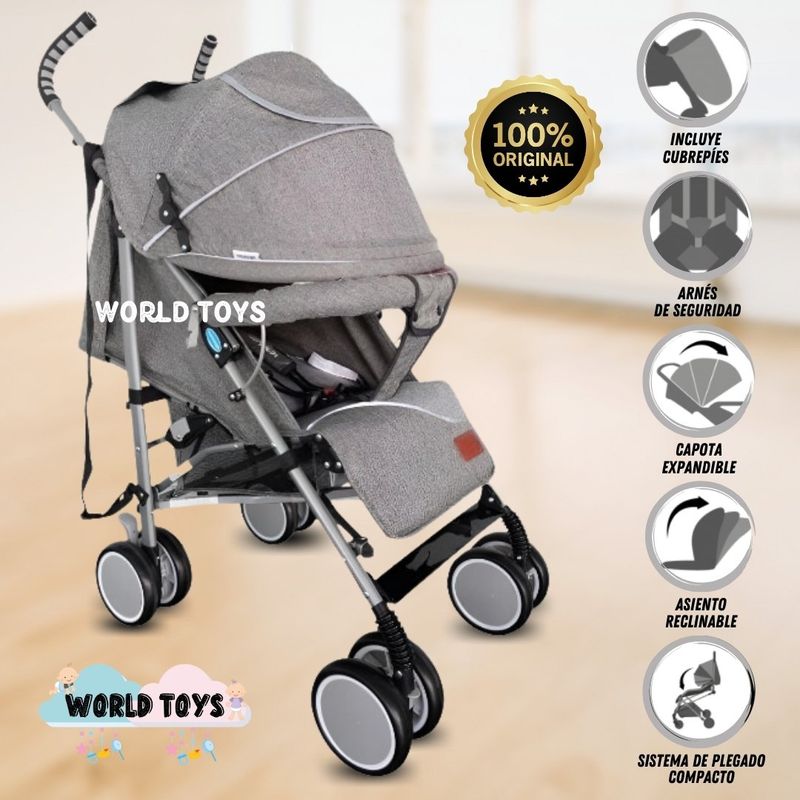 BABY - Coche Bastón «AMADEUS» Gray