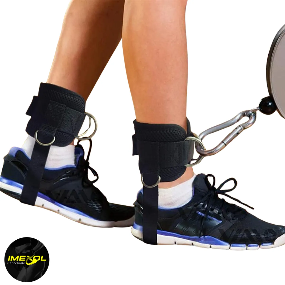 GENERICO - Correas para tobillo con soporte gym tobilleras polea