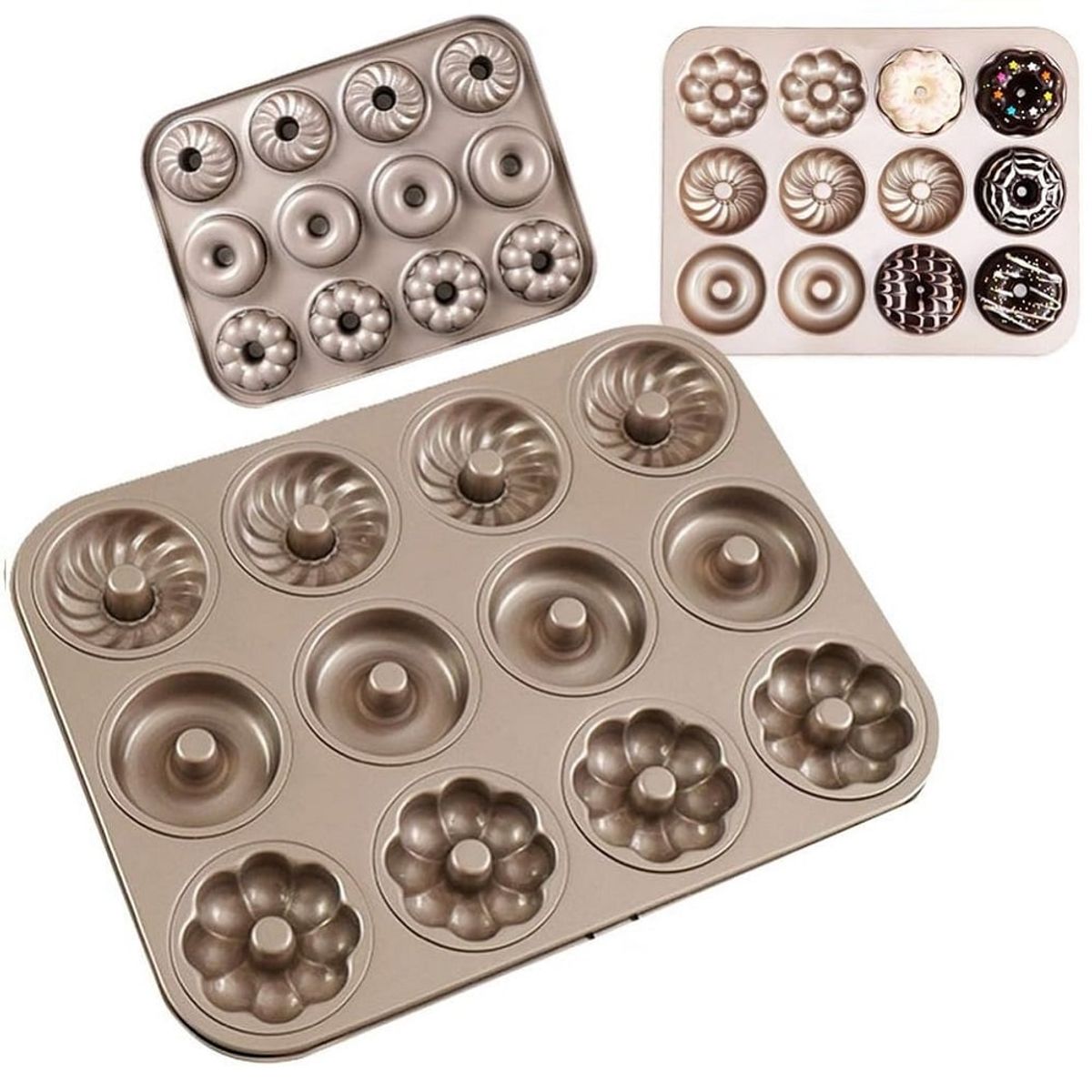 GENERICO - Molde para donas antiadherente de acero al carbono para hornear