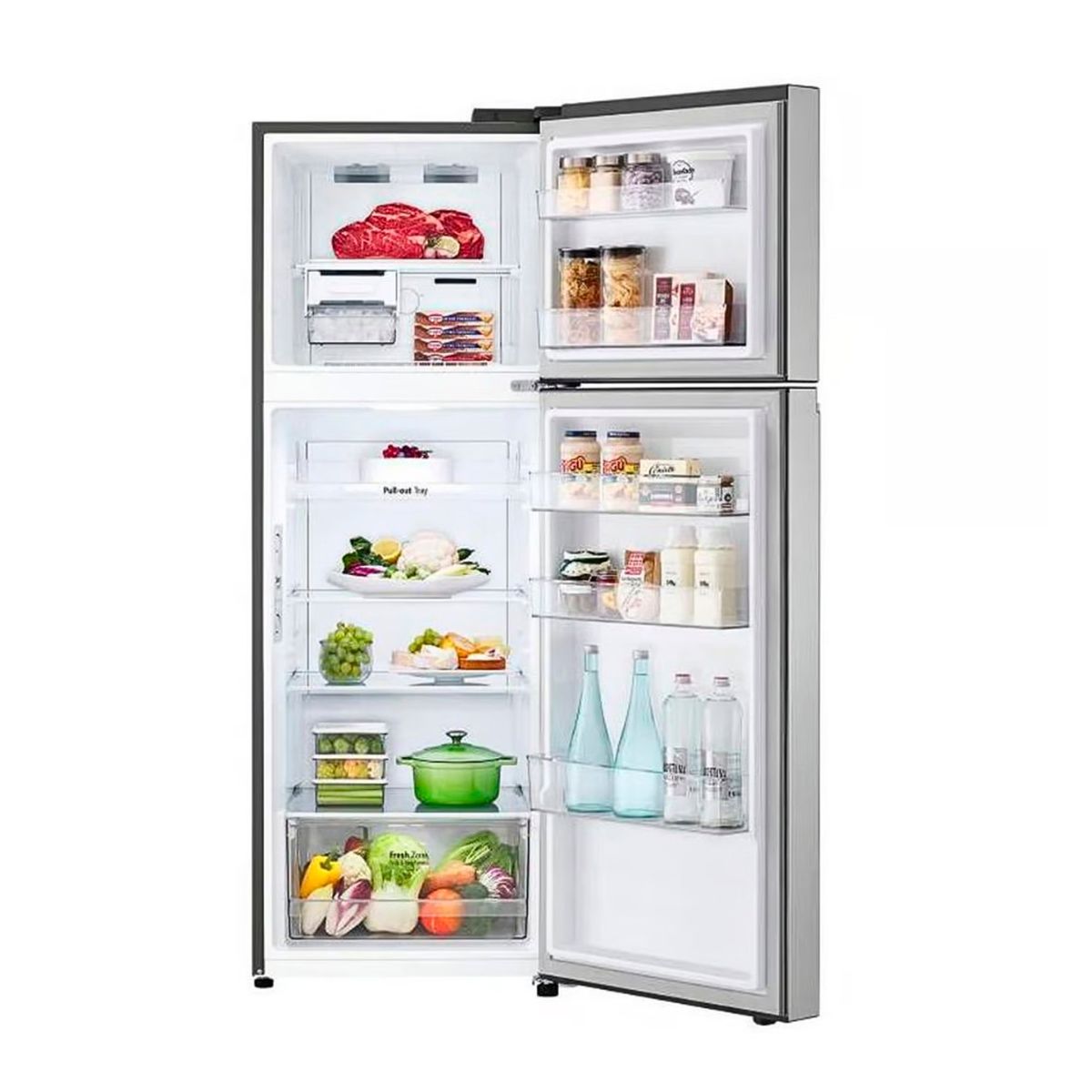 LG - Refrigeradora LG 335 Lt Top Freezer No Frost GT33BPP Plateado