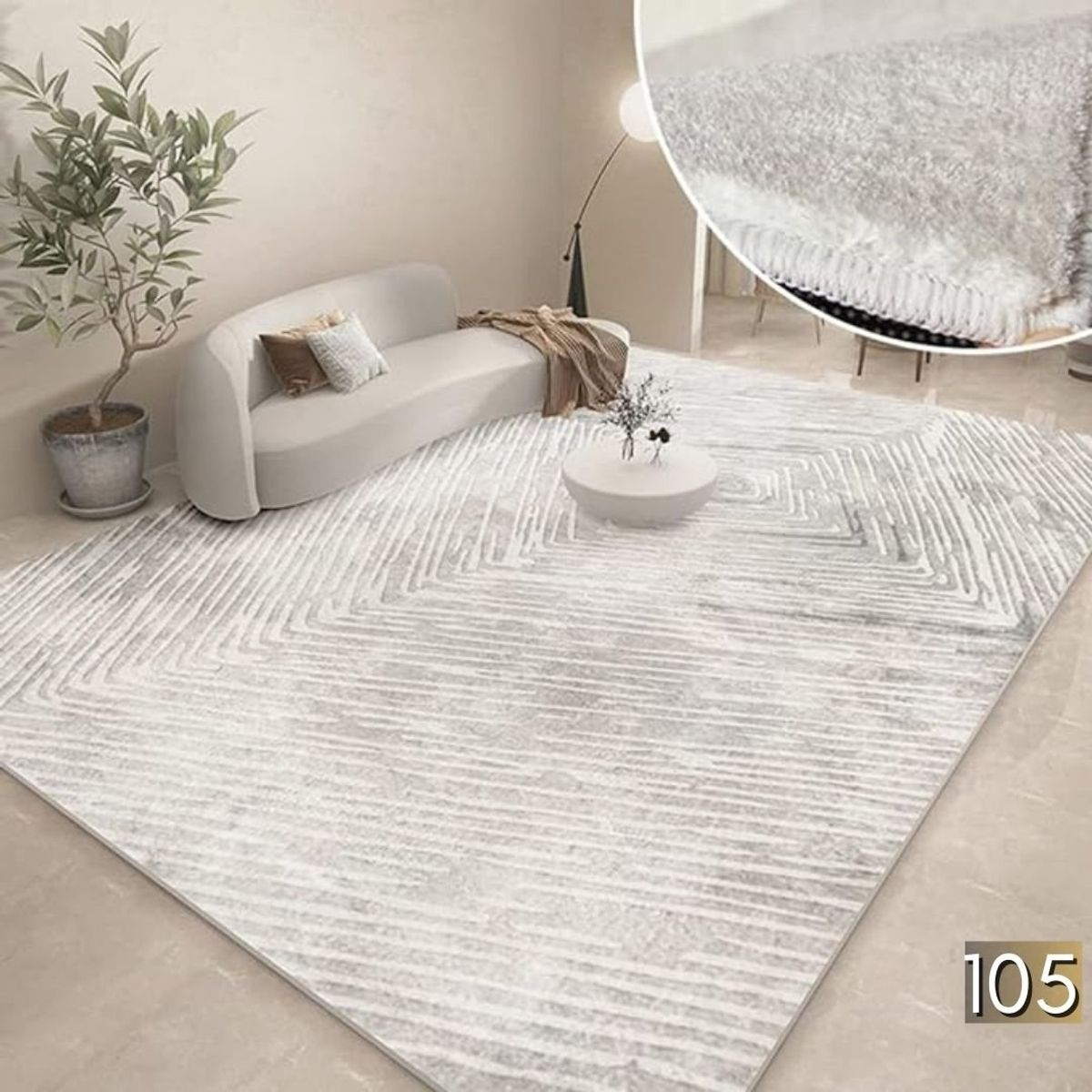 GENERICO - ALFOMBRA SEDA SINTETICA 227X180cm FS-105