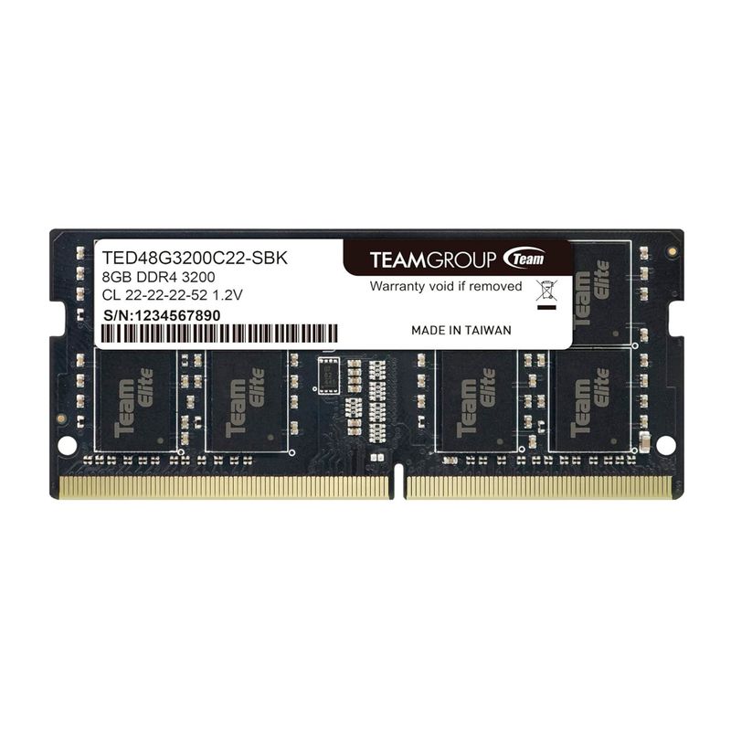 TEAMGROUP - MEMORIA SODIMM TEAM GROUP ELITE 8GB 3200MHZ P/N: TED48G3200C22-S01