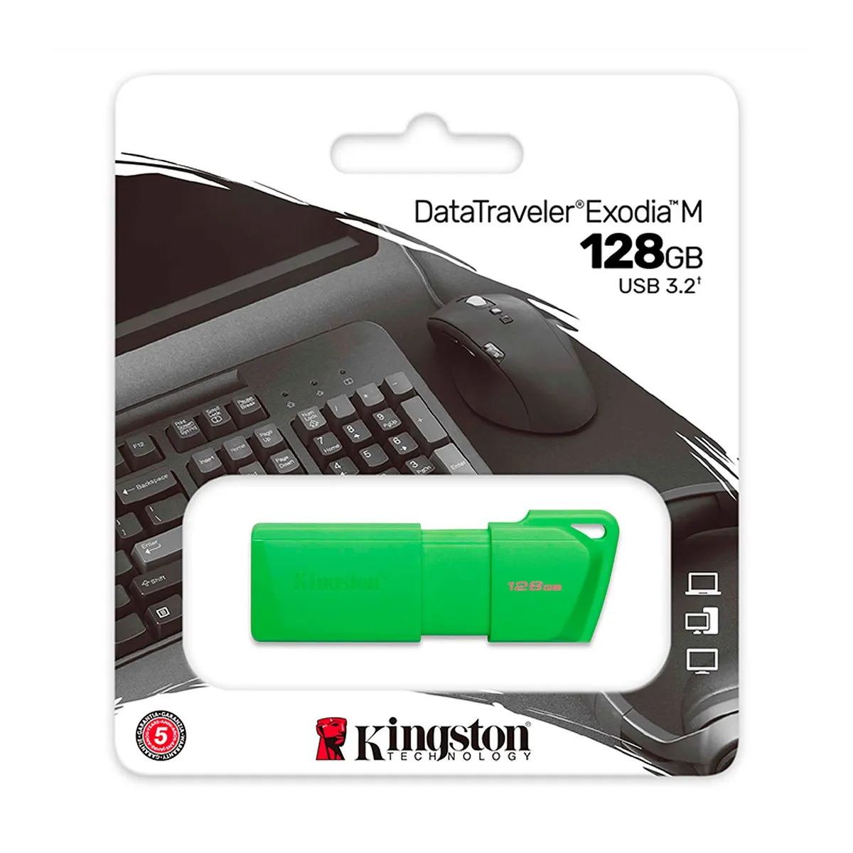 KINGSTON - MEMORIA USB 128GB DTXM NEON 3.2 VERDE KINGSTON P/N: KC-U2L128-7LG