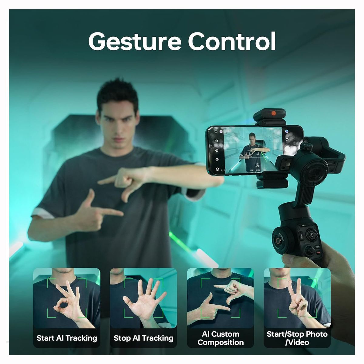 ZHIYUN - Estabilizador Zhiyun Smooth 5s AI PRO para Smartphones Android  iOS