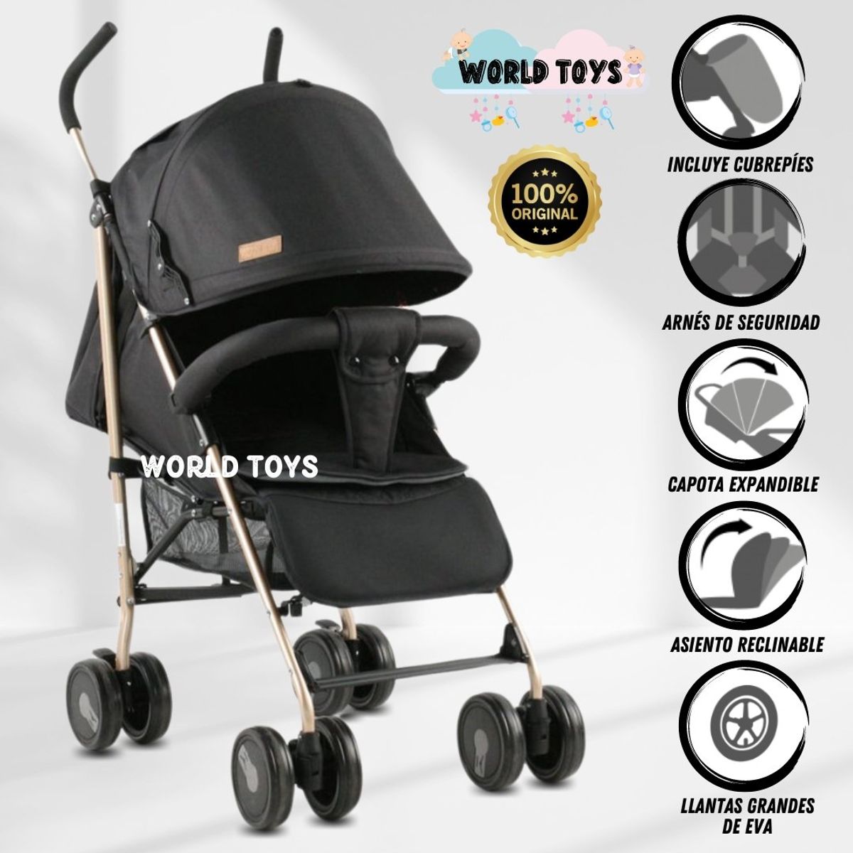 BABY - Coche Bastón «COCKBURN» Black