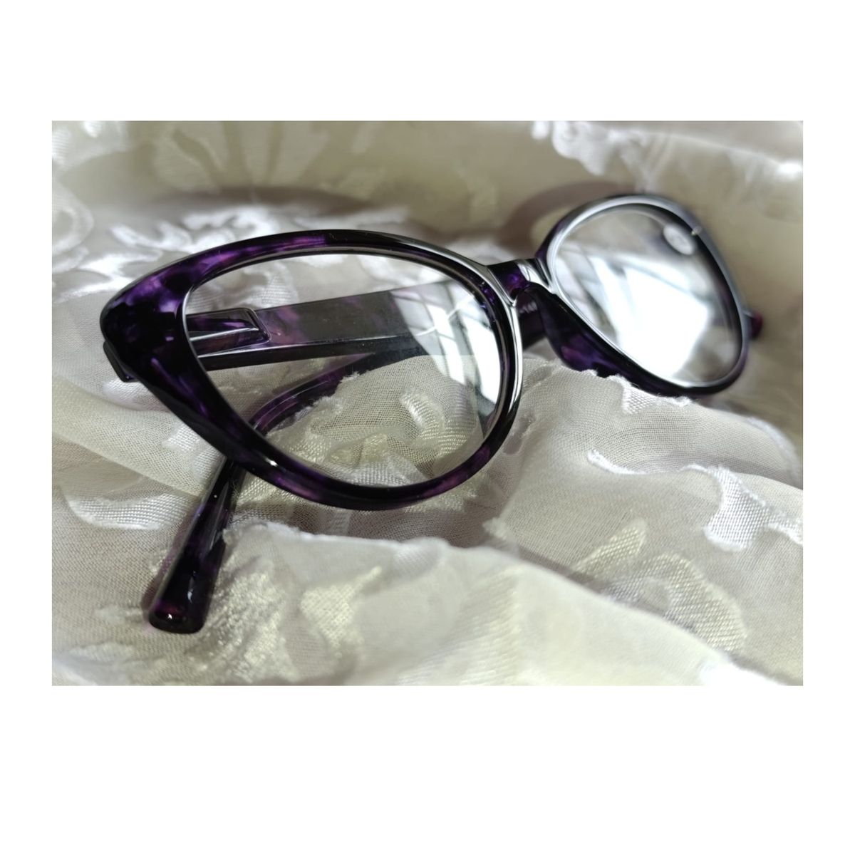 GENERICO - Montura de Lentes con Medida Lente de Gato +1 PL1939 Morado