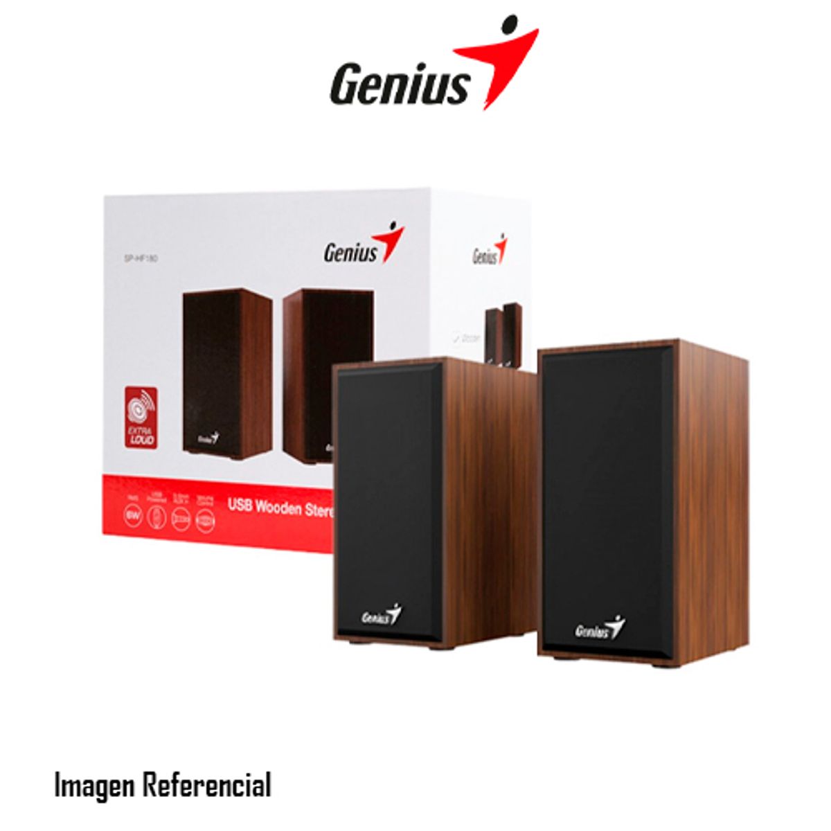 GENIUS - PARLANTE GENIUS SP-HF180 6W USB POWER WOOD P/N: 31730029400