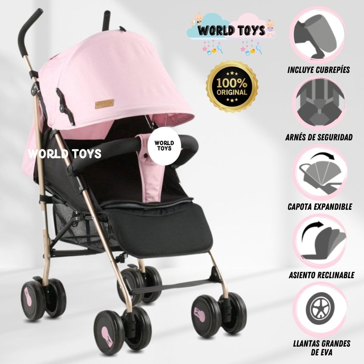 BABY - Coche Bastón «COCKBURN» Pink