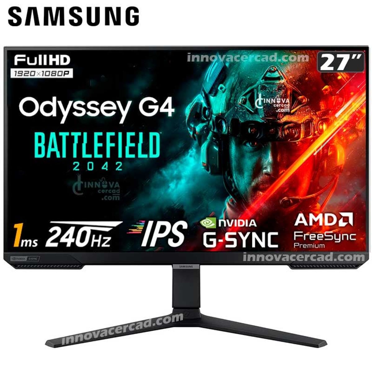 SAMSUNG - Monitor Samsung Odyssey G4 LS27BG402ENXGO Full HD 240Hz IPS 1ms G-SYNC