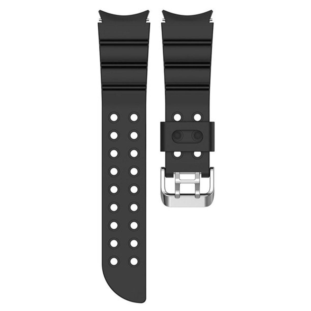 GENERICO - Correa Silicona con Relieve para Samsung Watch 7 - Negro