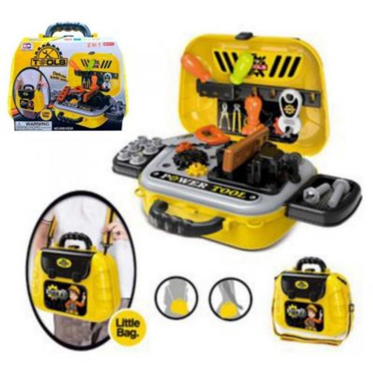 GENERICO - Set de herramientas para niños 2 en 1 amarrillo