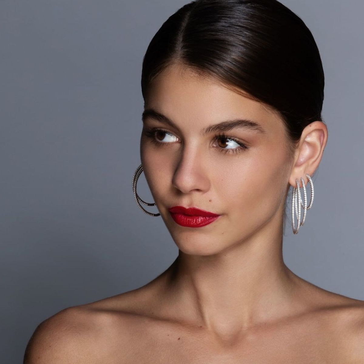 CRISLU - Pendientes de Aro Pavé Pequeños en Platino