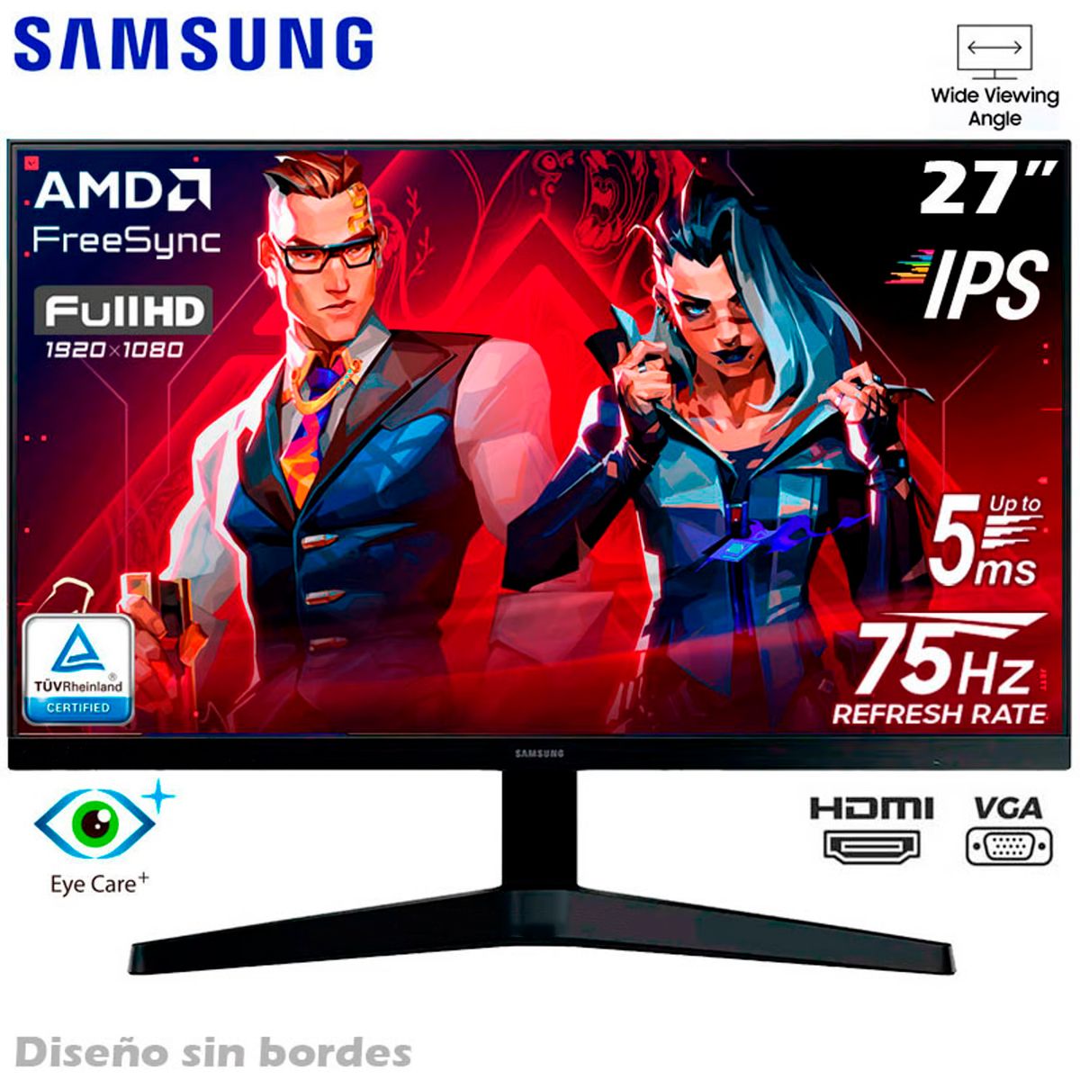 SAMSUNG - MONITOR SAMSUNG LS27C310EALXPE Essential 27 IPS FHD 75Hz 5ms FreeSync