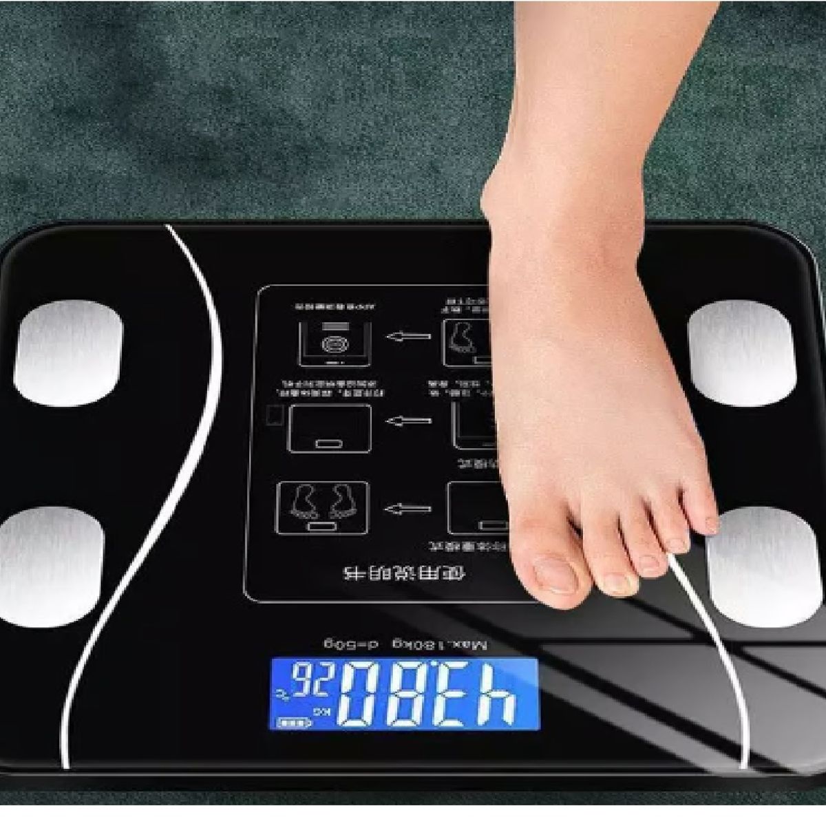 GENERICO - Balanza Inteligente WiFi y con APP vidrio templado