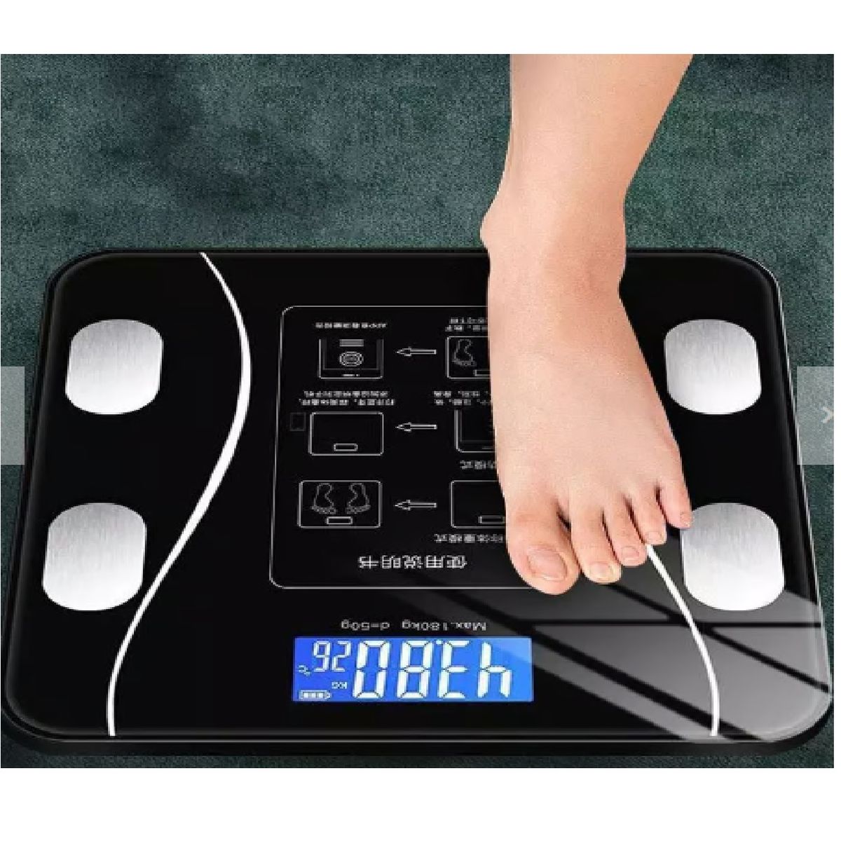 GENERICO - Balanza Inteligente WiFi y con APP vidrio templado