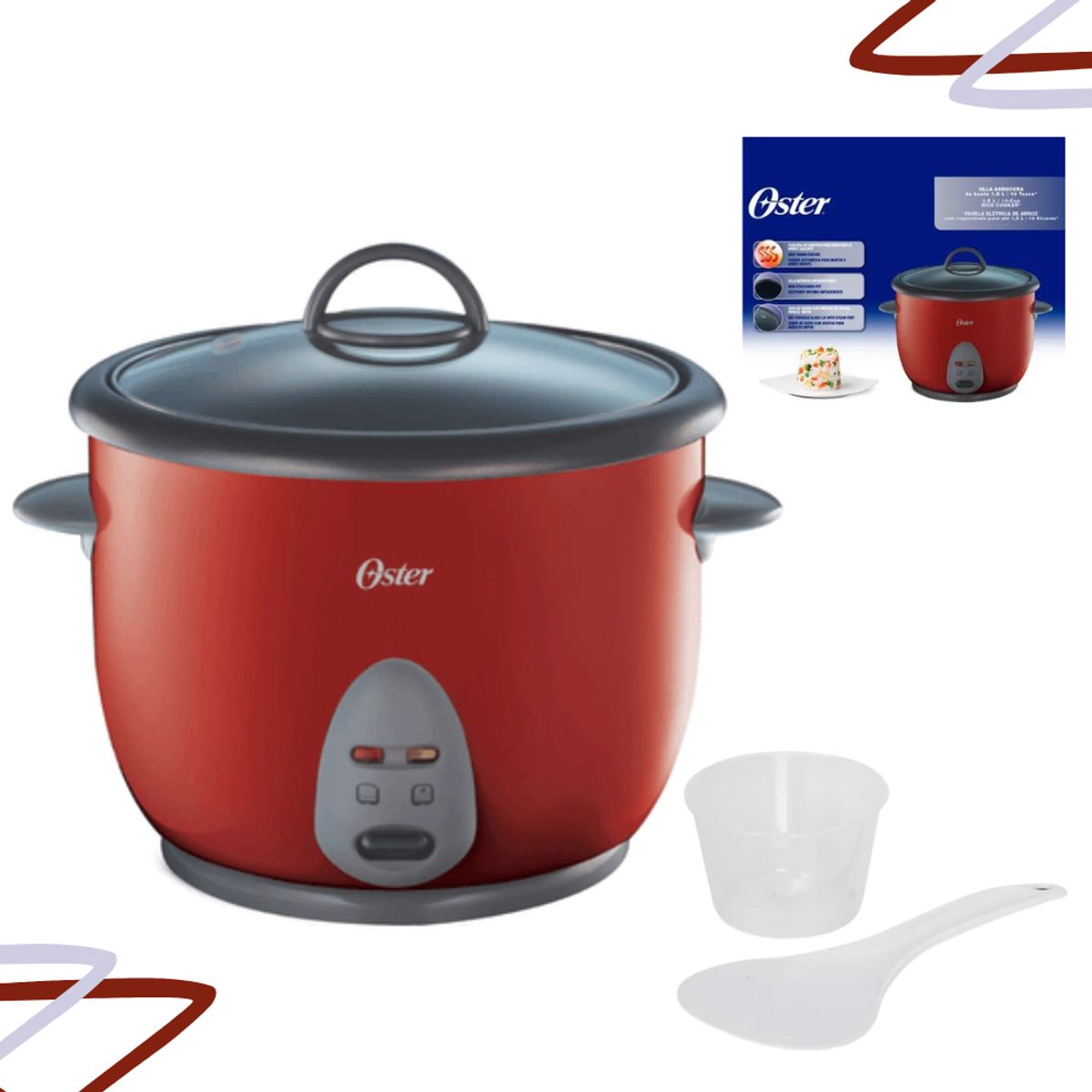OSTER - Olla Arrocera Oster 1.8 Lt CKSTRC1700R - ROJO