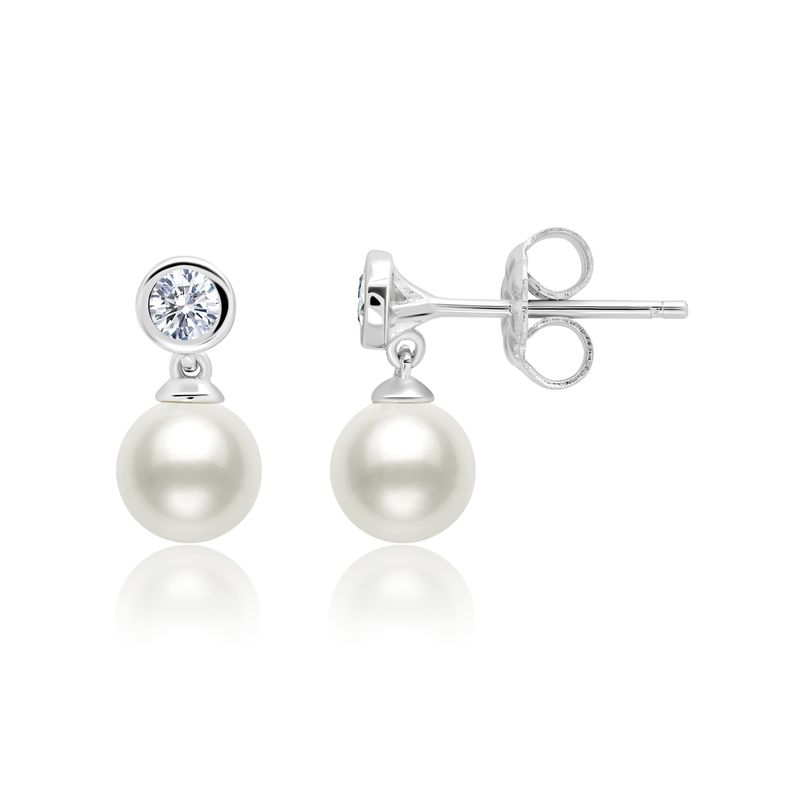 CRISLU - Aretes tipo Gota de Perla Genuina