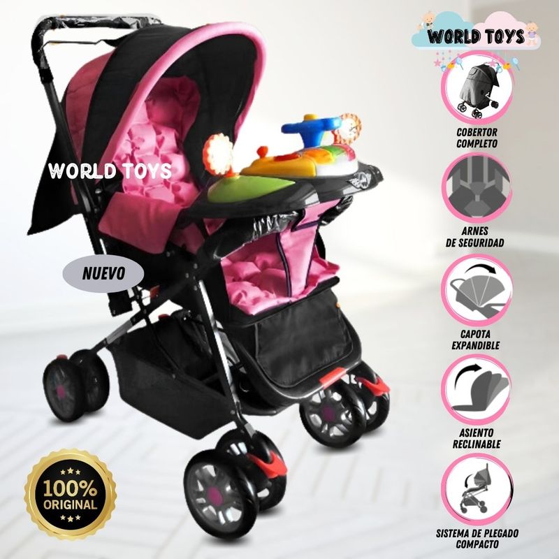 BABY - Coche Cuna de Lujo «SHABERT» Edición Limitada Dark Pink