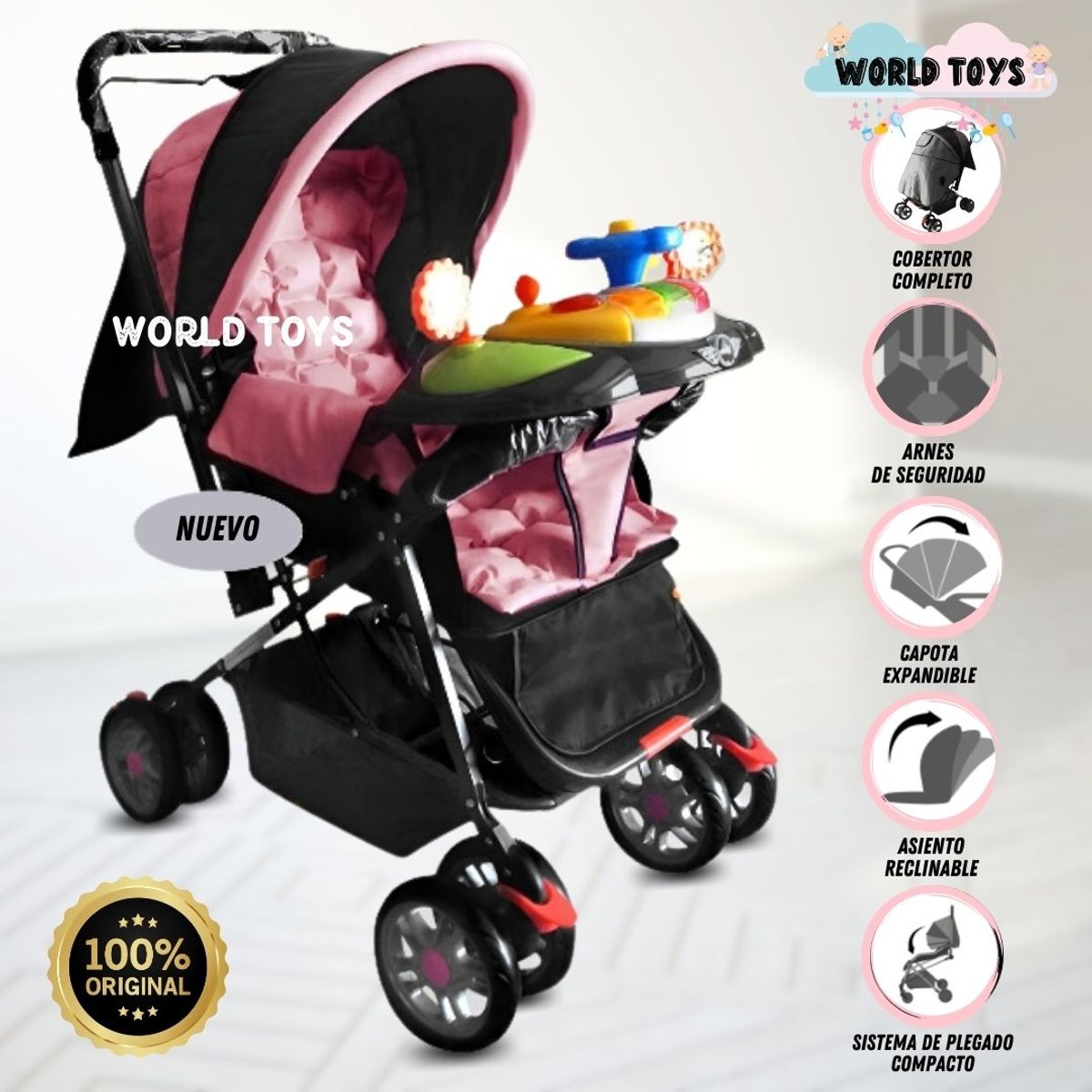 BABY - Coche Cuna de Lujo «SHABERT» Edición Limitada Pink