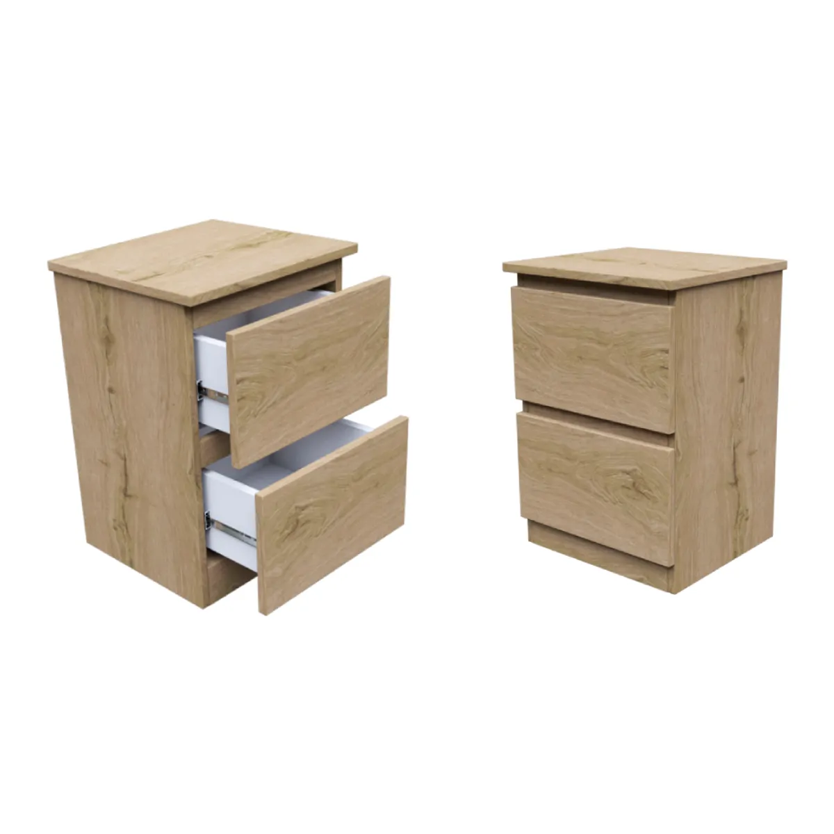 MUEBLES MACRUMO - Veladores 2 Cajones Color Tribeca (SET X2)