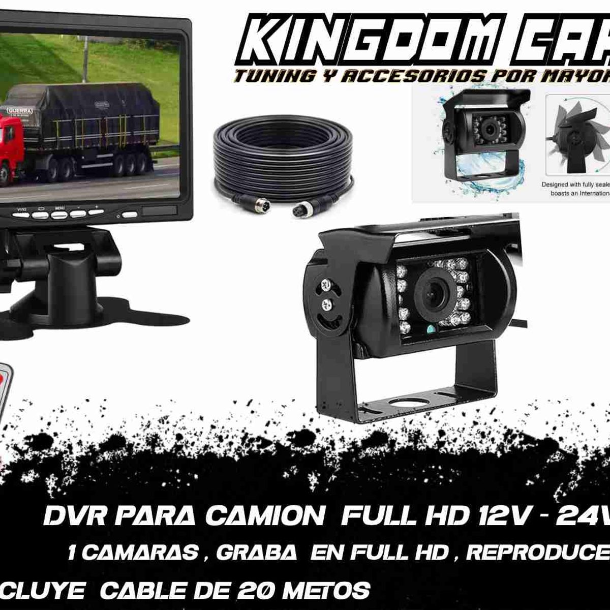 LUX - CAMARA PARA CAMION DVR FULL HD CON PANTALLA 7 (1 CAMARA )