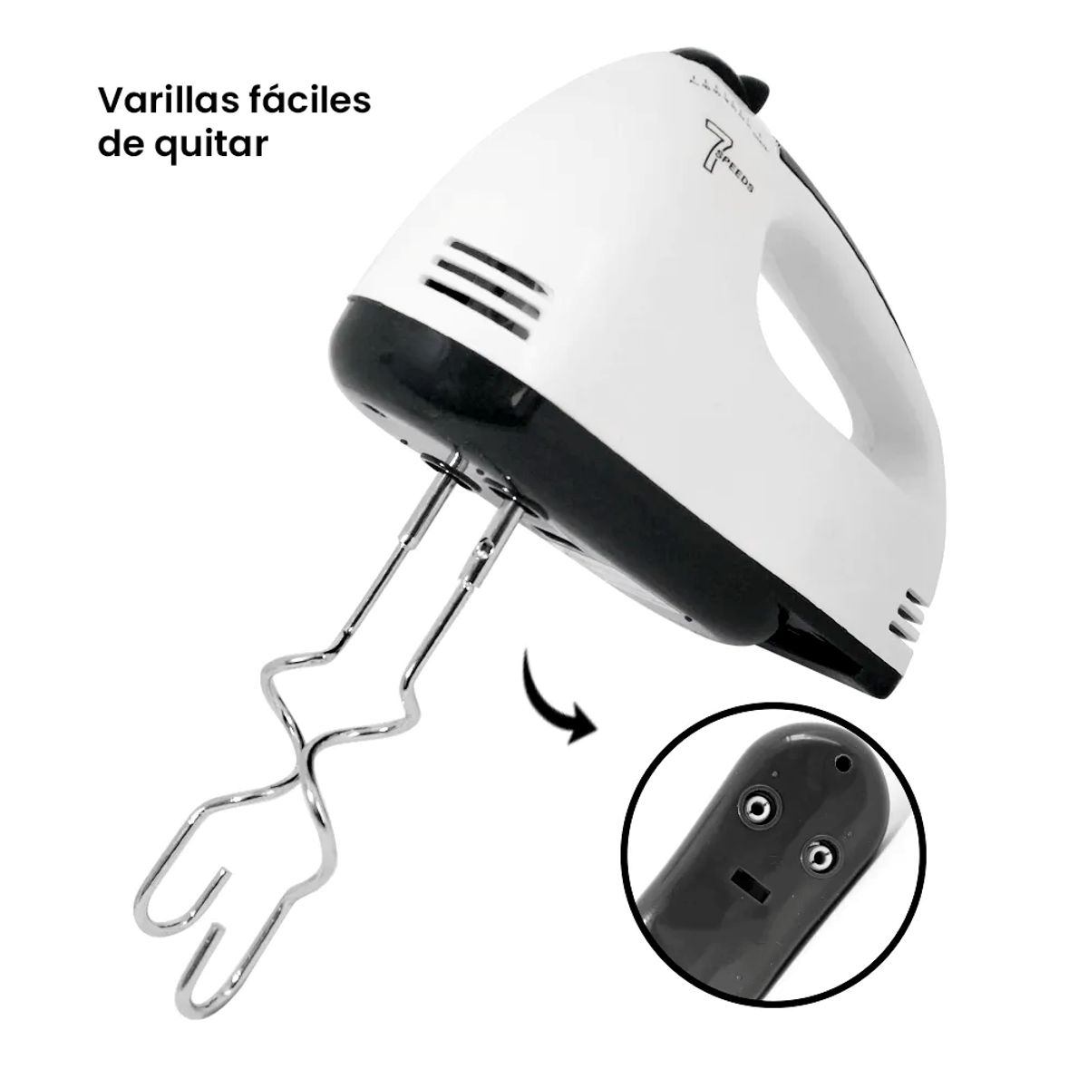 GENERICO - BATIDORA DE MANO DE 7 VELOCIDADES ELECTRICA DE 260W