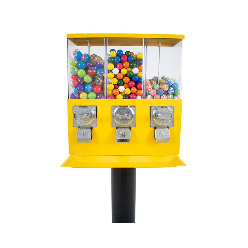 GENERICO - MAQUINA DISPENSADORA 3 DIVISIONES CHICLES + CAPSULAS EXPENDEDOR