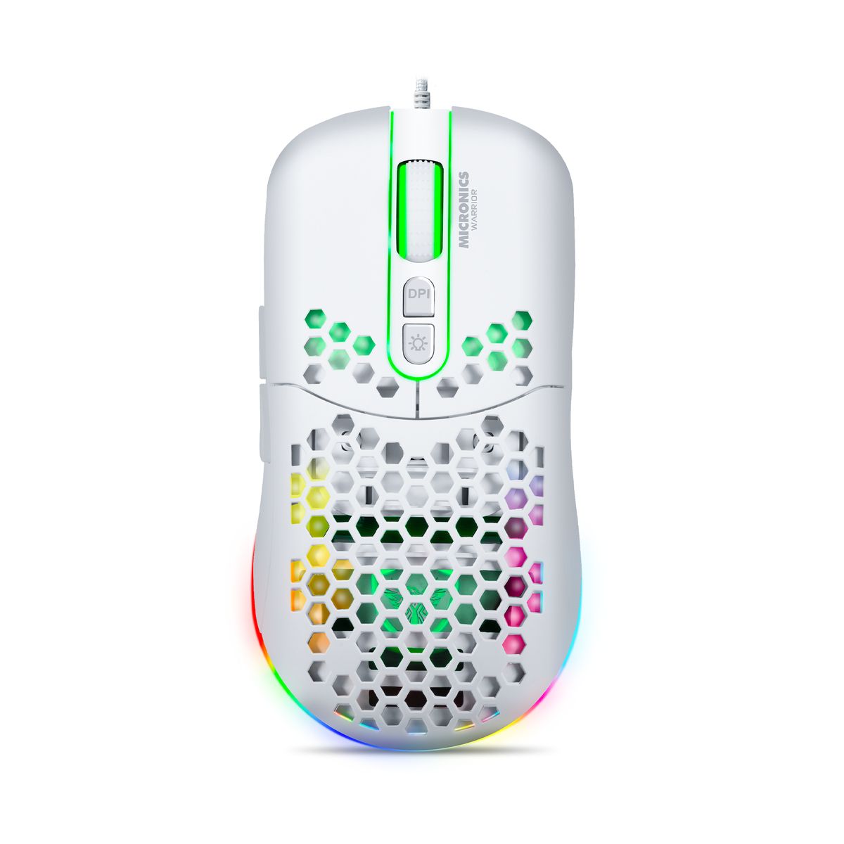 MICRONICS - Mouse Gamer USB RGB 7B 12800DPI Micronics Warrior White