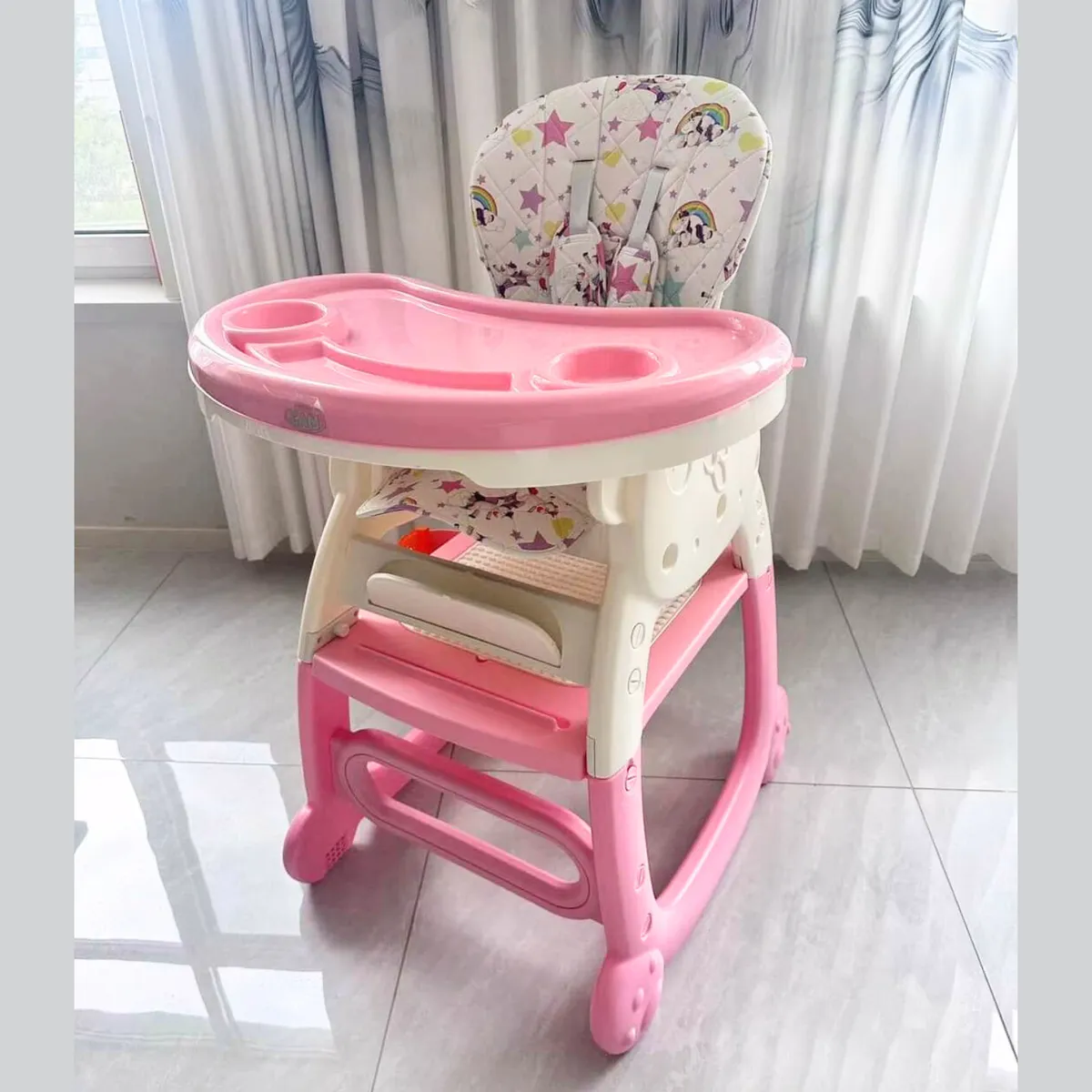 CAM - Silla de comer para bebé CARPETA PANDA ROSADO 4 en 1