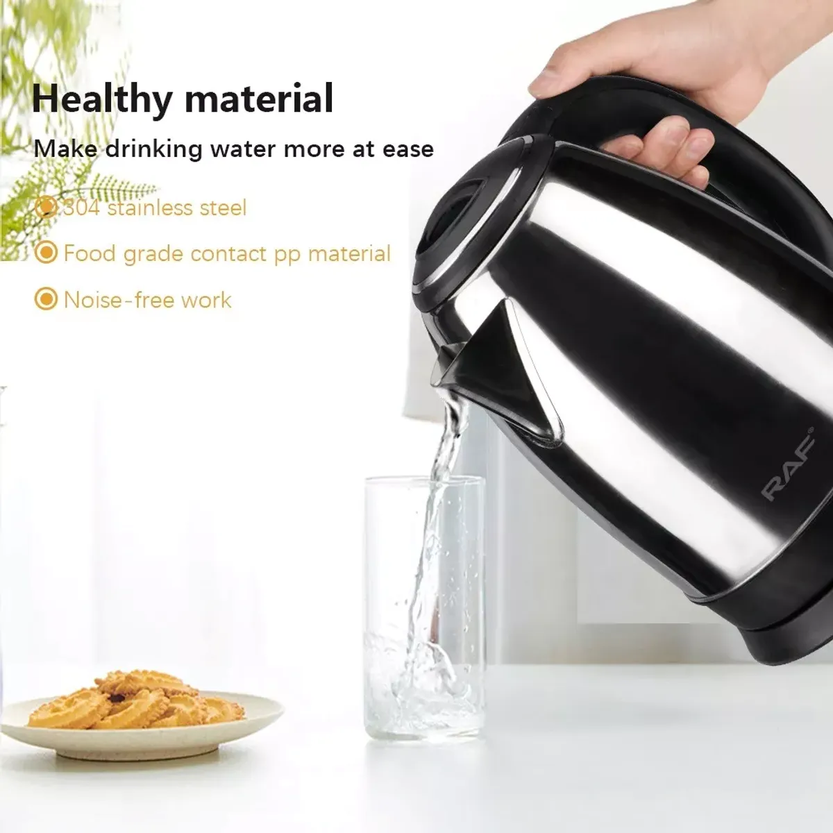 GENERICO - HERVIDOR ELECTRICO DE AGUA DE ACERO INOXIDABLE CON APAGADO AUTOMATICO