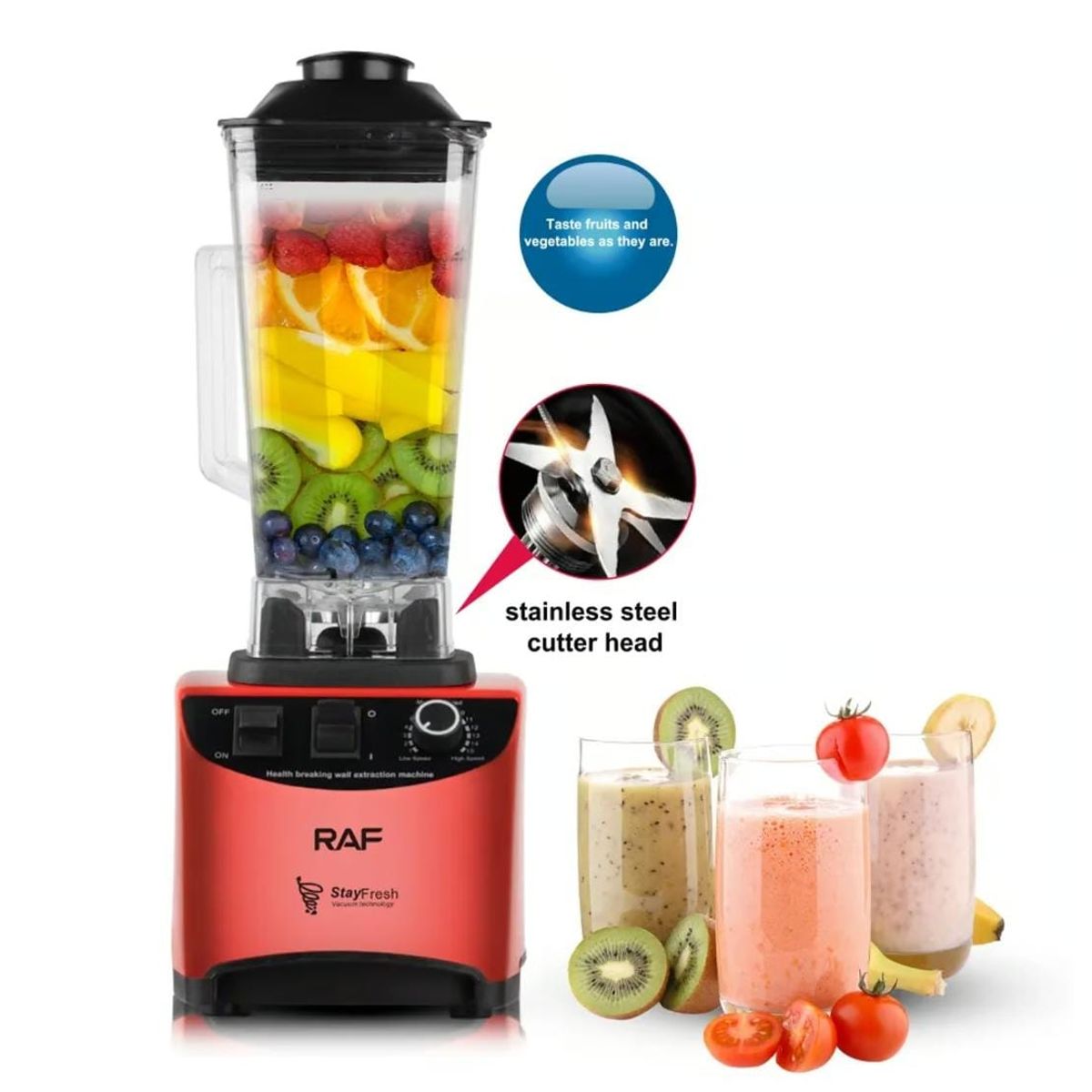 GENERICO - LICUADORA MULTIFUNCIONAL RAF 2LT 1800W + MEZCLADORA